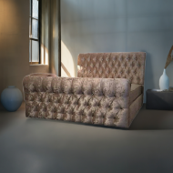 Sleigh Scroll Chesterfield Bed Frame - Image 3