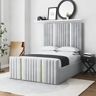 Vertical Panel Bed with Gold Trim | Storage & Mattress Choices - Image 2