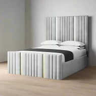 Vertical Panel Bed with Gold Trim | Storage & Mattress Choices