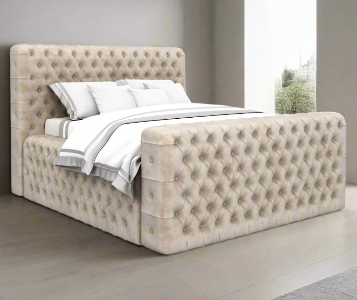 this was deal Luxury Grand Fabric Bed Frame Ottoman Storage - Image 1